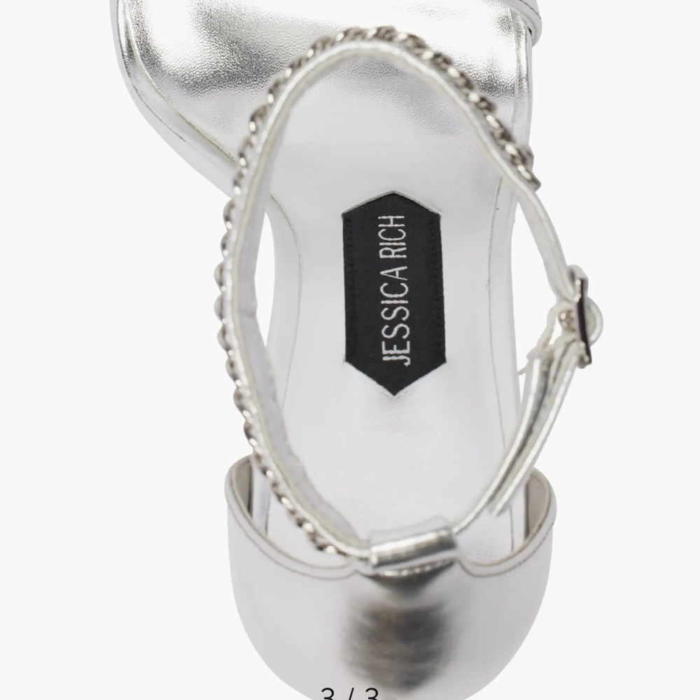 Jessica Rich - Elegant Silver Chain Detail Heels. New In Box Size EU 40/US 10 - Picture 3 of 6